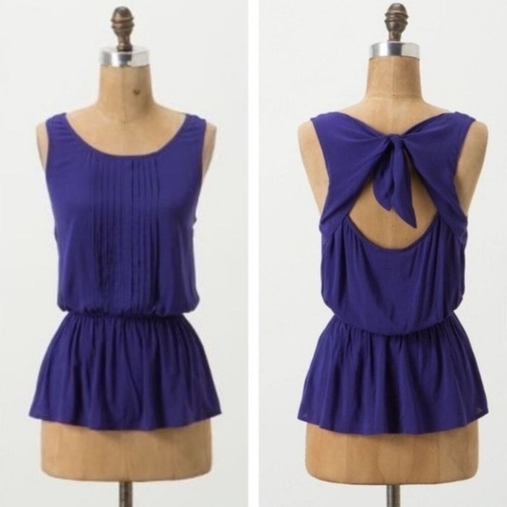 Vanessa Virginia Tie Back Peplum Sleeveless Top Size‎ 0